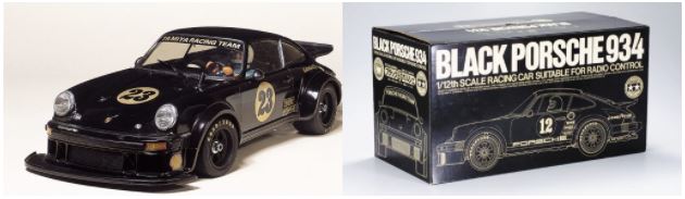  このモデルのモチーフとなった’77年発売のブラックポルシェ（左）とそのパッケージ（右）。限定モデルとして当時のファンの羨望を集め、その希少性から発売後40年を経た今なお人気が高い。