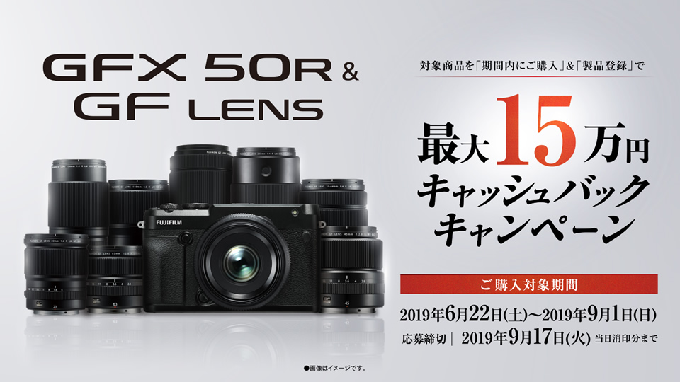GFX50R＆GFLENS最大15万円キャッシュバックキャンペーン