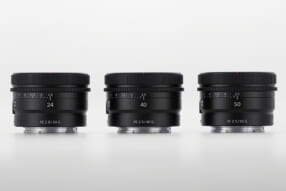 FE 50mm F2.5 G、FE 40mm F2.5 G、FE 24mm F2.8 G