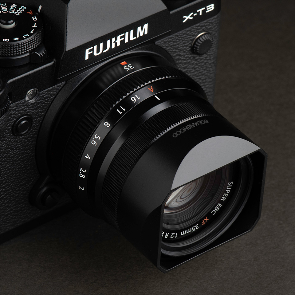 スクエアフード FUJIFILM XF35mm F1.4 専用 角型アルミフード - レンズ