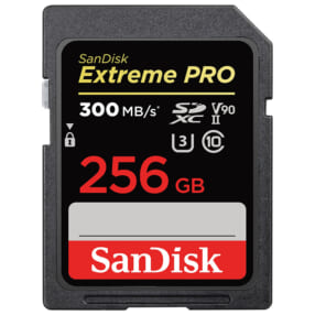 高速SDカード「サンディスク エクストリーム プロ SDHC/SDXC UHS-IIカード」がV90に対応