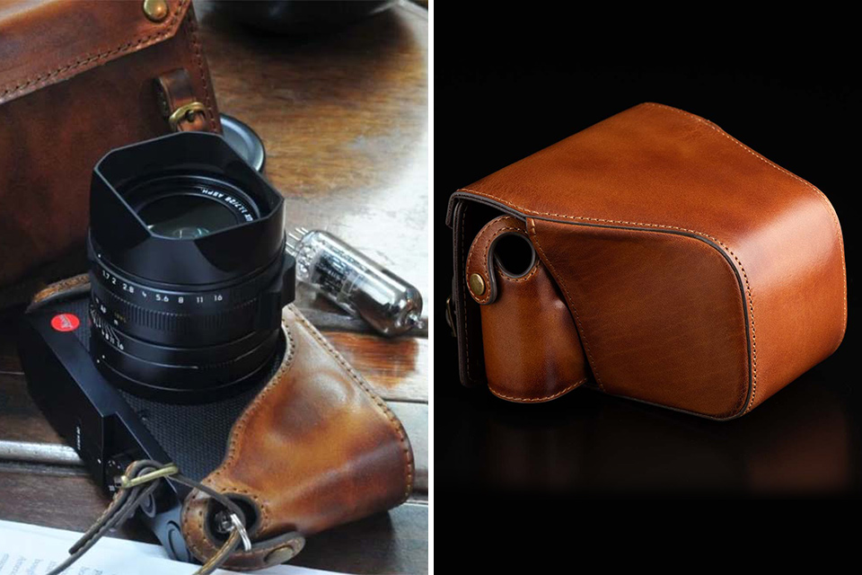 カメラにフィットするビンテージテイストのレザーケース「KAZA Leica