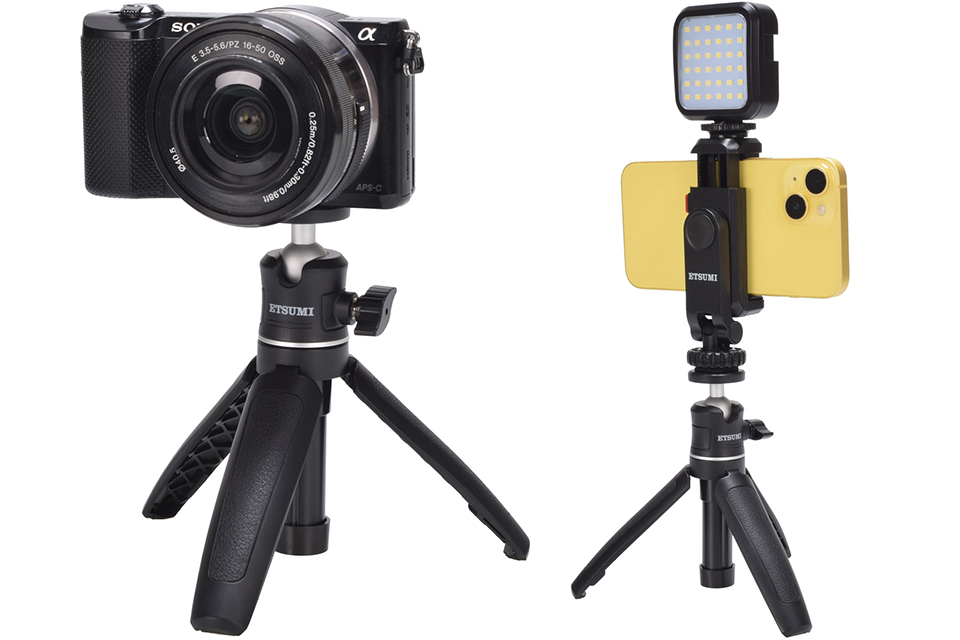 自撮りやVlog撮影に便利なエツミの3WAYスタンド「ハンディポッド HP1」と「シュー付きスマホホルダー」 CAPA CAMERA WEB