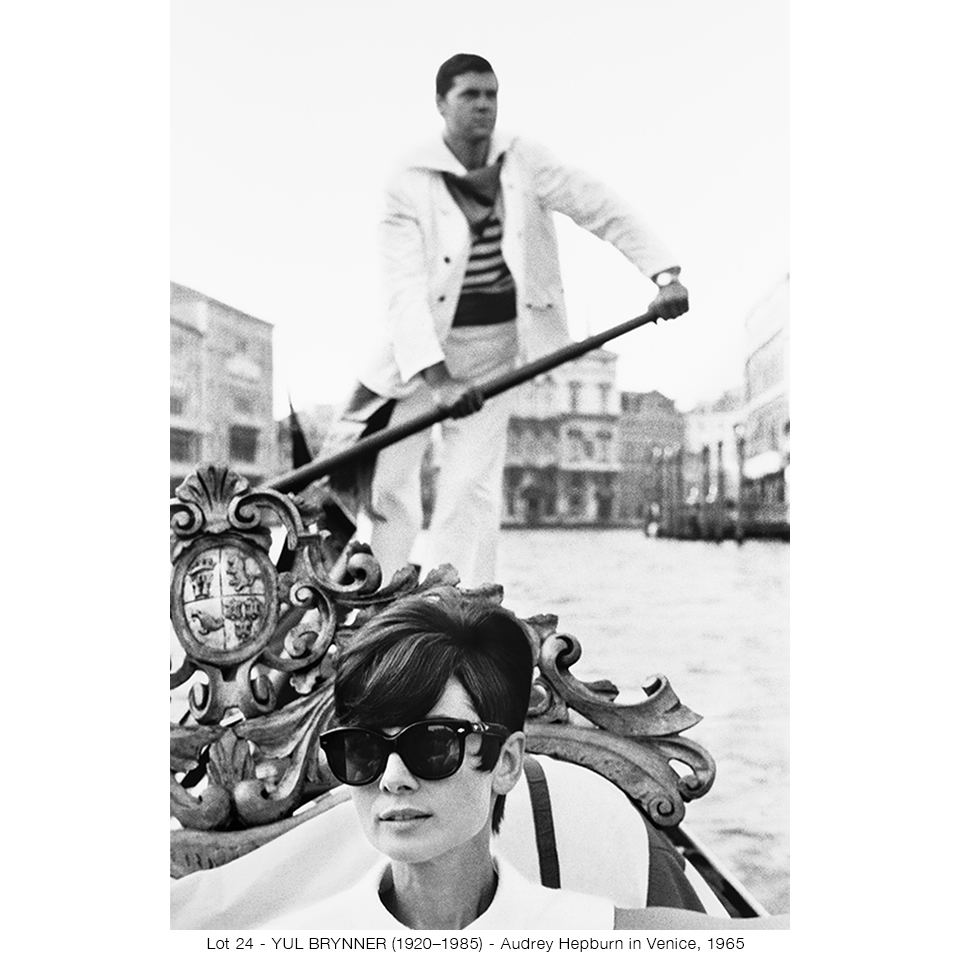 Lot 24 - YUL BRYNNER（1920–1985）- Audrey Hepburn in Venice, 1965