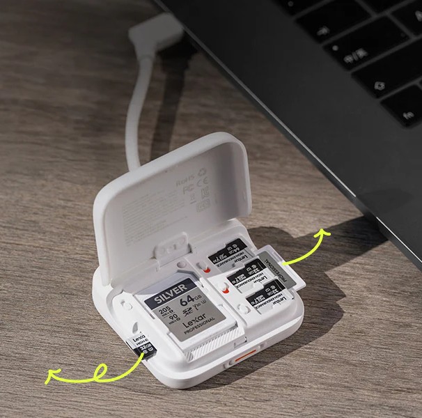 収納とデータ転送をこの一台で！ SD/microSDカード対応の「PGYTECH