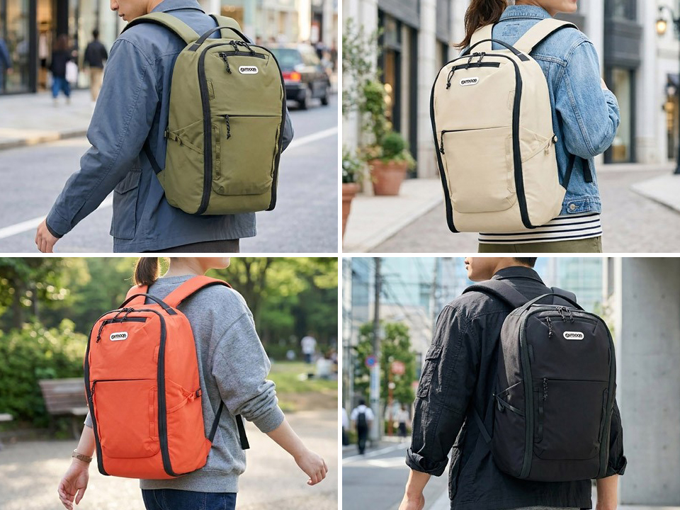 ペットボトル1本分の超軽量！ 大きく開くOUTDOORの撥水リュック