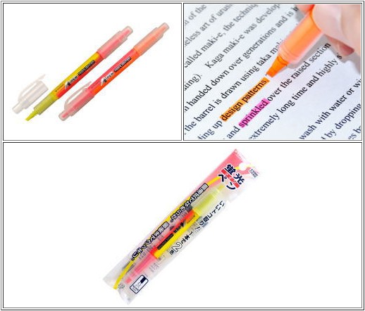 １本で2色が使える蛍光ラインマーカー「A-PEN 蛍光ツインペン」
