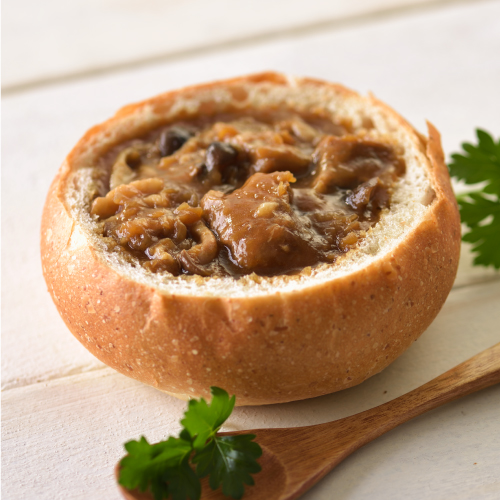 ↑あめ色玉ねぎと牛肉のグラタン風セット/1490円