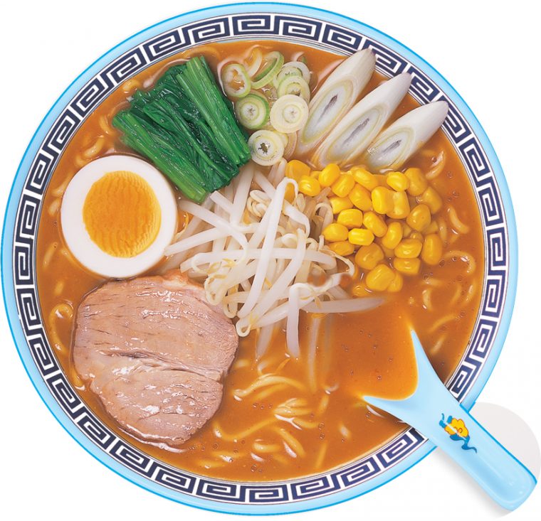 ↑みそラーメンの調理例