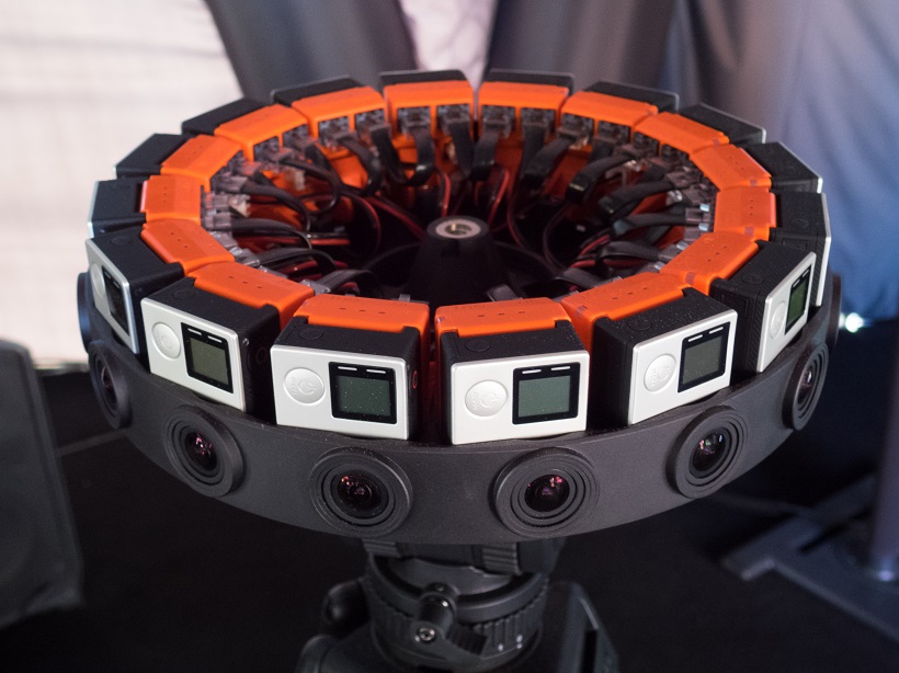 ↑3D360度VRビデオ撮影を可能にした「Odyssey」。16台のGoProを使用している