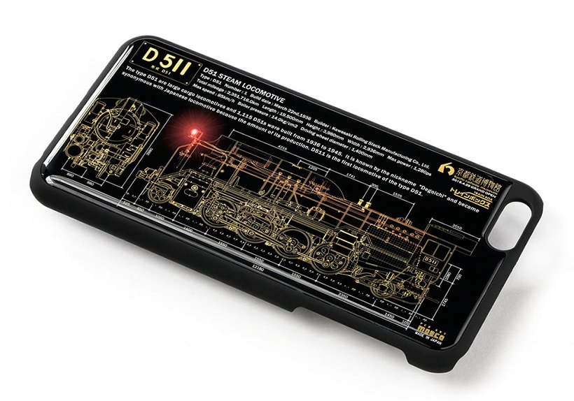 D51が光る! 鉄道ファン必見のiPhoneケースは光る基盤アート搭載で電池がなくても光る