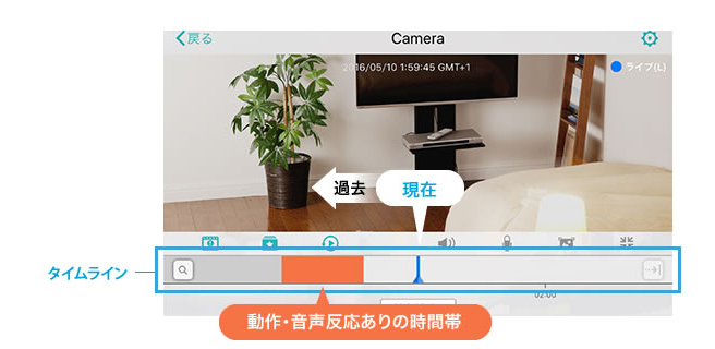 ↑動きのあった部分はオレンジ色で表示