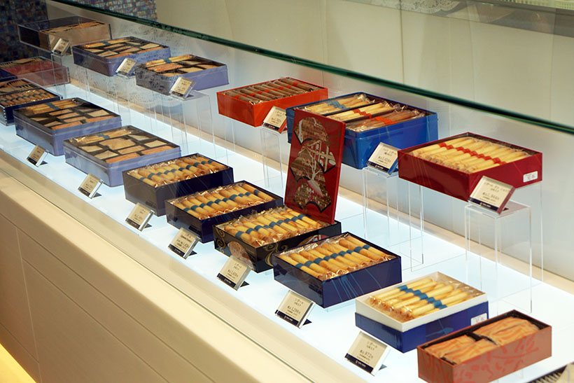 ↑ショップでは、ヨックモックを代表するお菓子「シガール」ももちろん購入可能