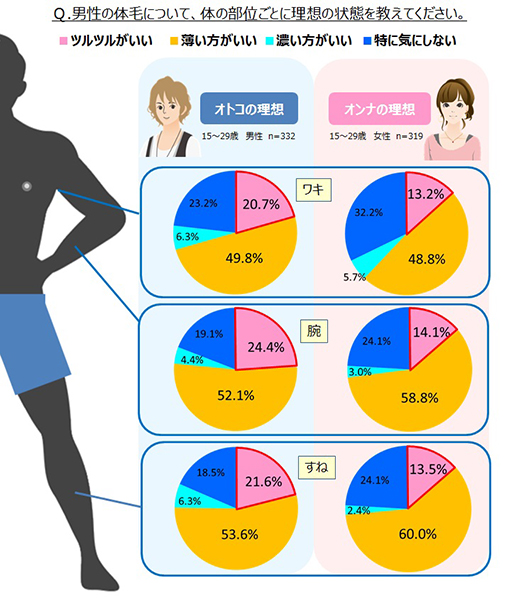 ↑理想的なオトコの体毛
