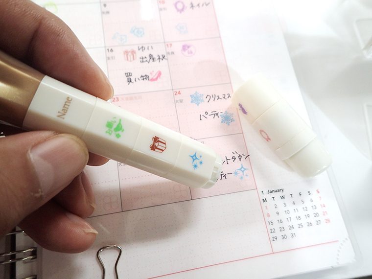 ↑かわいくスケジュールを飾るのにも使える
