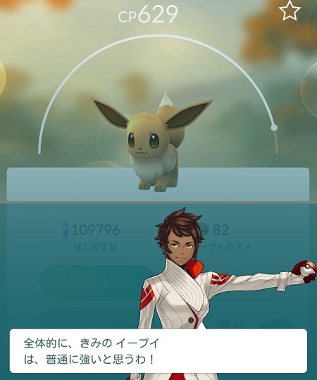 ↑2匹めは所有するイーブイの中で、もっともCPの高いイーブイ。普通に強いと言われているけど、きっと普通なんだと思います