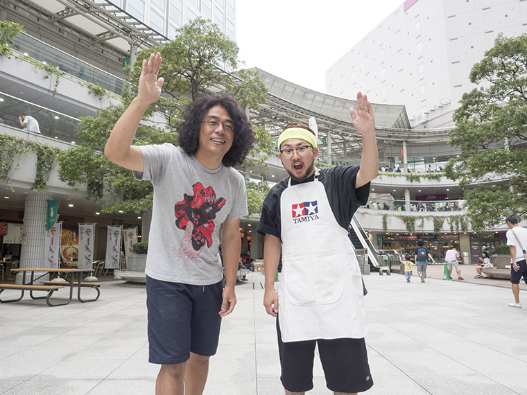 ↑チビッ子にも大人気のミニ四リーマン(写真右)