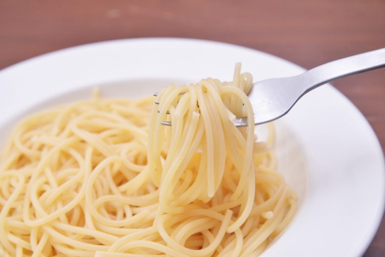 ↑ゆで時間は10分。ゆで上げたときのツルツル、プリプリの食感が魅力