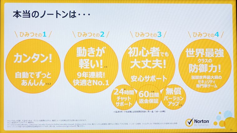 ↑セキュリティソフトは難しくない、とユーザーフレンドリーさを強調する