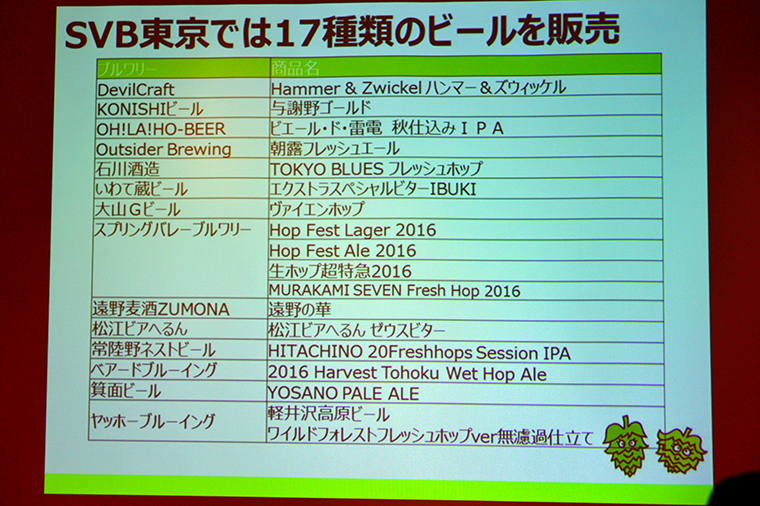 ↑東京会場では17種類のビールが販売されました