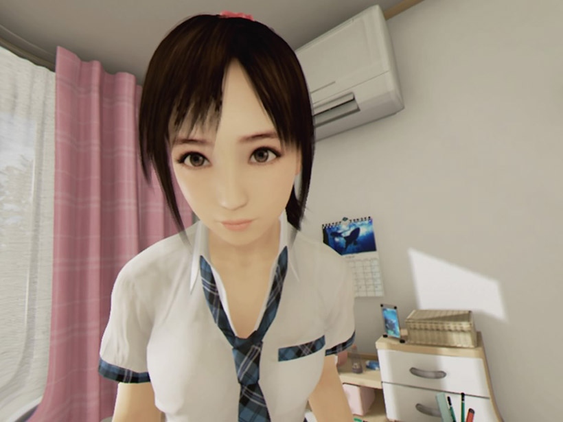 ↑この写真ではわかりにくいですが、Playstation VRで見ると、顔と顔が15cmも離れてないくらいに近づいています。かなり照れてしまいます