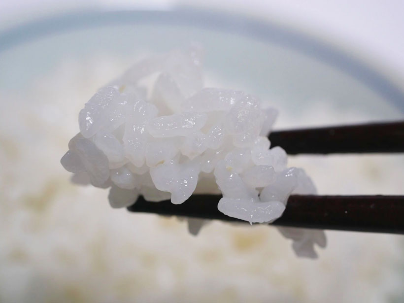 ↑標準で炊いたご飯。もっちりしていて一つ一つの粒はしっかり