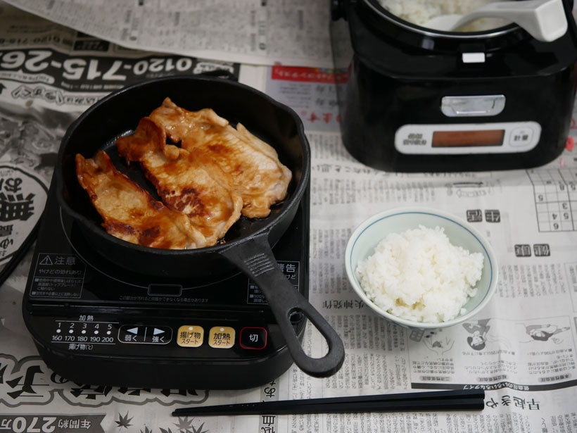 ↑しょうが焼きも簡単
