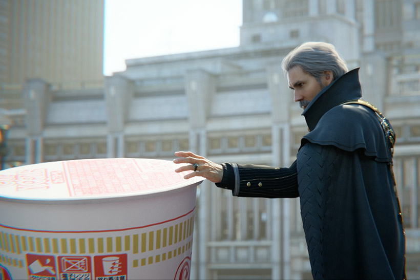 日清カップヌードルが「FFXV」の世界に侵食した“コラCM”を制作! 15種類のカップヌードルが当たるキャンペーンも
