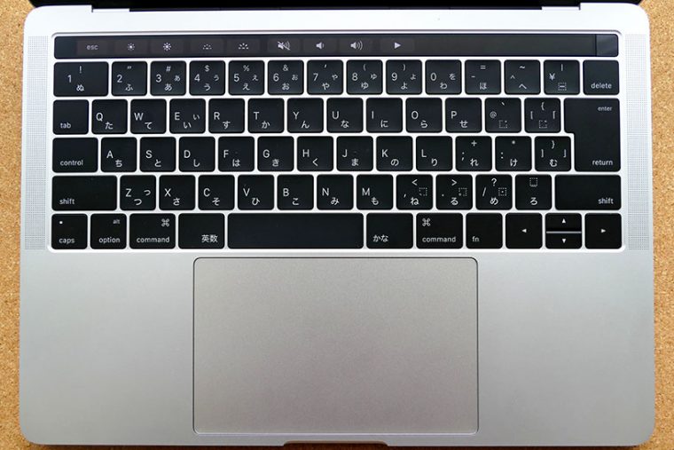 ↑Functionキーの列が「Touch Bar」になっている
