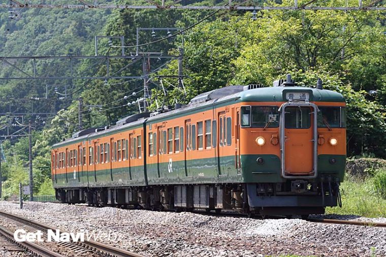 ↑北関東の115系は全車が湘南色で塗られている。上越線・吾妻線ではまだ115系が使われる確率が高い