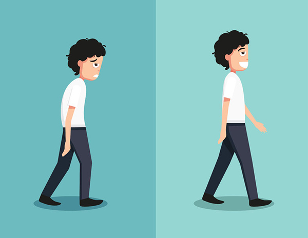 49110419 - best and worst positions for walk, illustration, vector