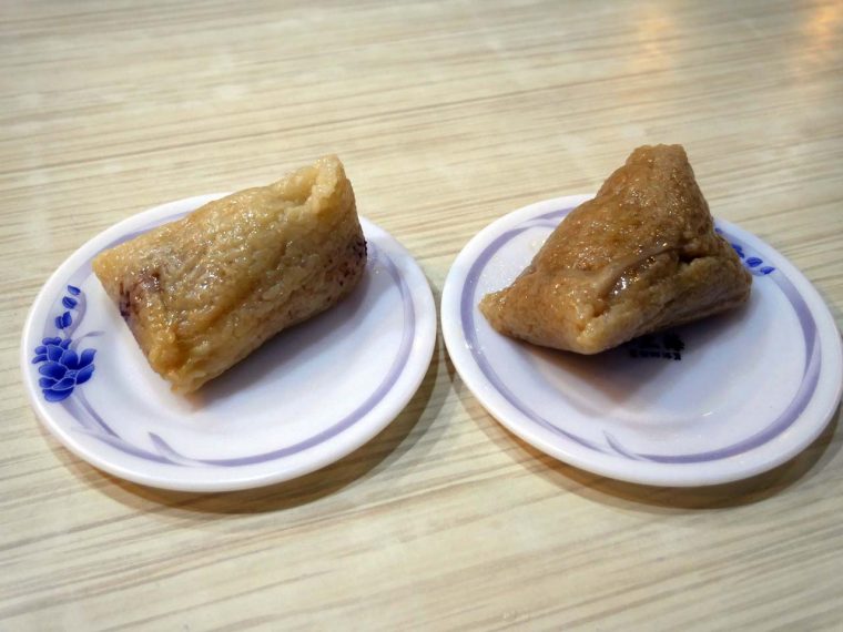 ↑豚肉入りチマキ「湖州粽」(50元)