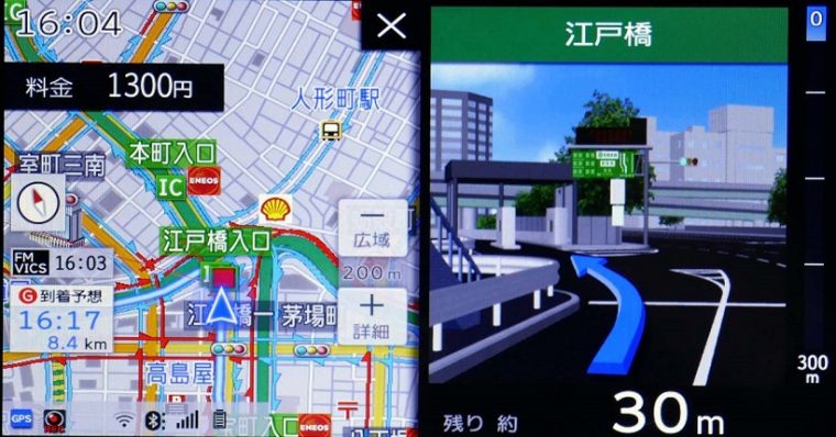 ↑入口付近が分かりにくいことが多い都市高速入口では詳細なイラストでガイド
