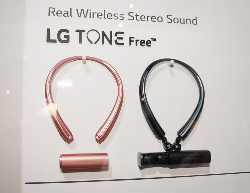 ↑LGエレクトロニクスの完全ワイヤレスイヤホン「TONE Free」