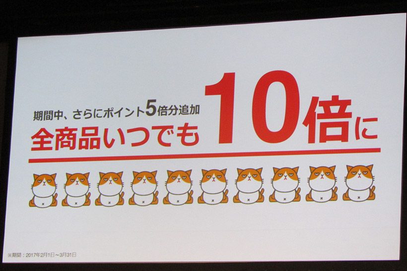 ↑キャンペーンで、2月1日から3月31日までの2カ月間はポイント10倍に