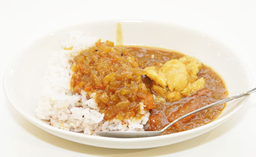 ↑ホットクックで、水を使わずに作る「無水カレー」を作ったところ