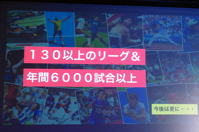 ↑DAZNでは国内外のリーグの試合を多数中継している