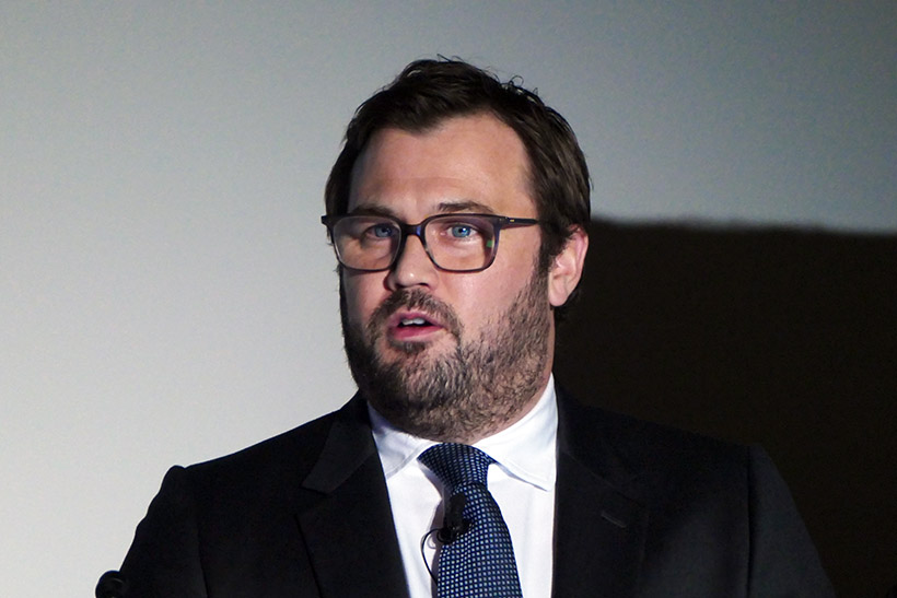 ↑DAZN CEO、ジェームス・ラシュトン氏も登壇。国内参入から約半年経った手ごたえには十分満足していると語った