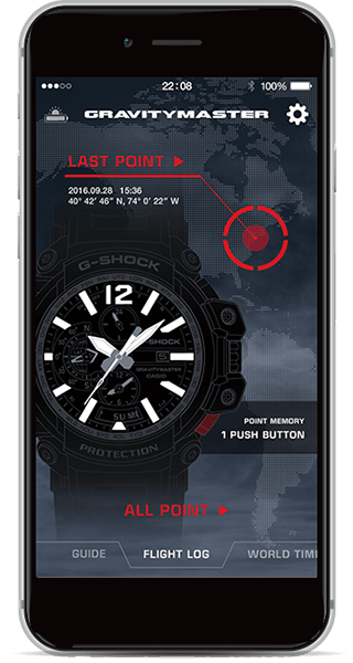 ↑専用アプリ「G-SHOCK Connected」(無料)の画像イメージ
