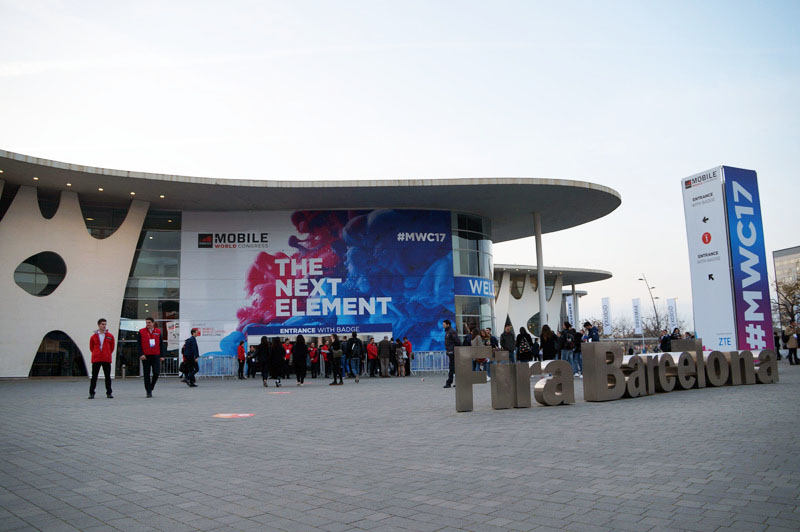 ↑MWC2017の会場となった、スペイン・バルセロナの展示会場「Fira Grand Via」