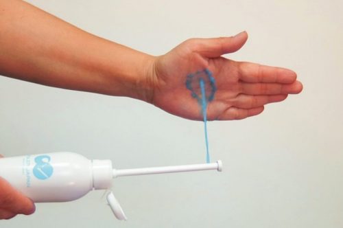 ↑水流はスパイラル状に勢いよく噴出される。少ない水量でも隅々まで効率的な洗浄が可能となる