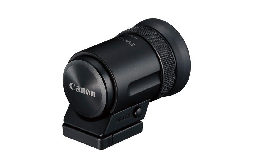 ↑小型のEVF-DC 2(実売予想価格2万5000円前後)を取り付け可能。約236万ドットの高精細タイプだ