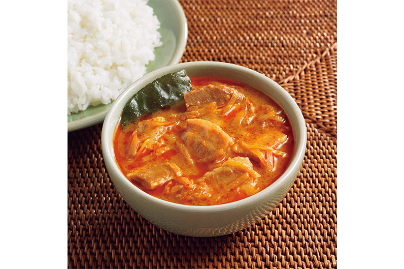 ↑ショウガと豚肉が入った甘めのカレー