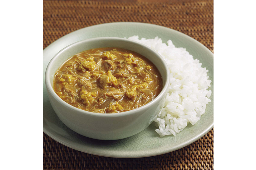 ↑蟹と卵の豪華なまろやかカレー