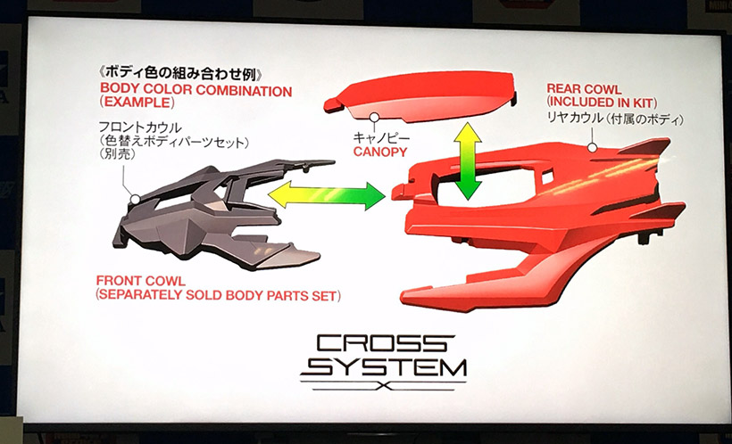↑ボディを3つのパーツで構成。ガンメタルの別売ボディ(388円)が本体と同時発売予定
