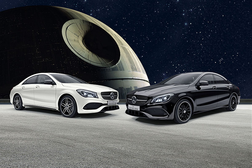 ↑CLA 180 STAR WARS Editionは、カルサイトホワイトとナイトブラックの2種類を、それぞれ限定60台用意