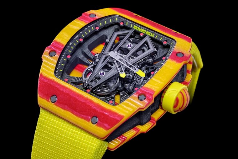 ↑リシャール・ミル「RM 27-03 トゥールビヨンラファエル・ナダル」8900万円(税抜予価)/手巻き/縦47.77×横40.30、厚さ12.75 mm