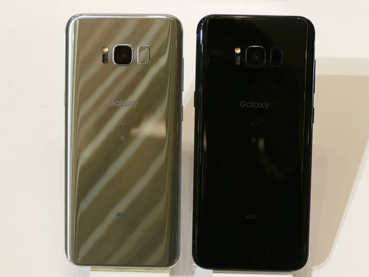 ↑「Galaxy S8+ SCV35」も同日発売予定。実質価格は6万7176円。カラーは「アークティック シルバー」「ミッドナイト ブラック」の2色展開