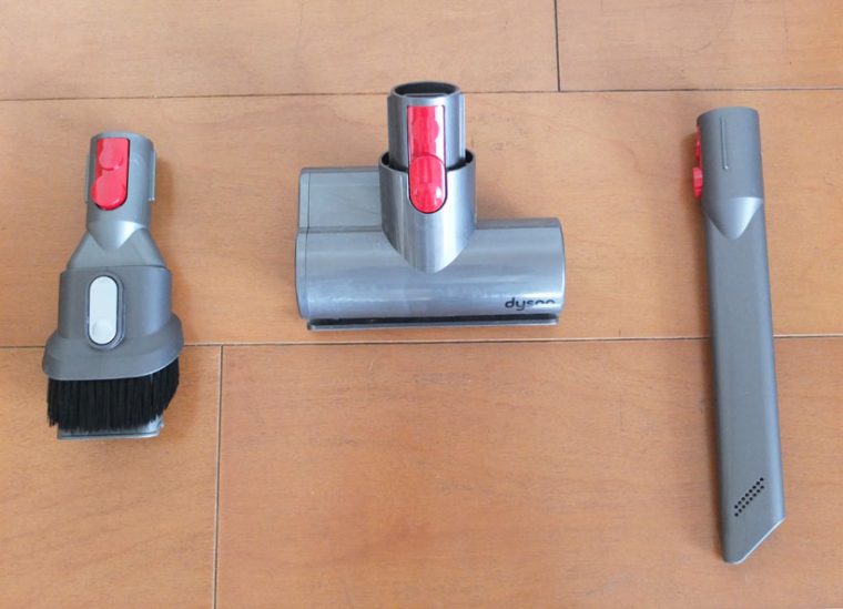 ↑左からコンビネーションノズル、ミニモーターヘッド、隙間ノズル