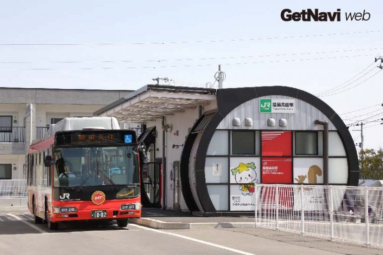 ↑現在の大船渡線BRT陸前高田駅。最新のカーナビ地図にはその位置の記載はなかった